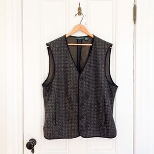 Perry Ellis Men's Wool Sweater Vest - XL - Dark Academia Ivy League Old Money